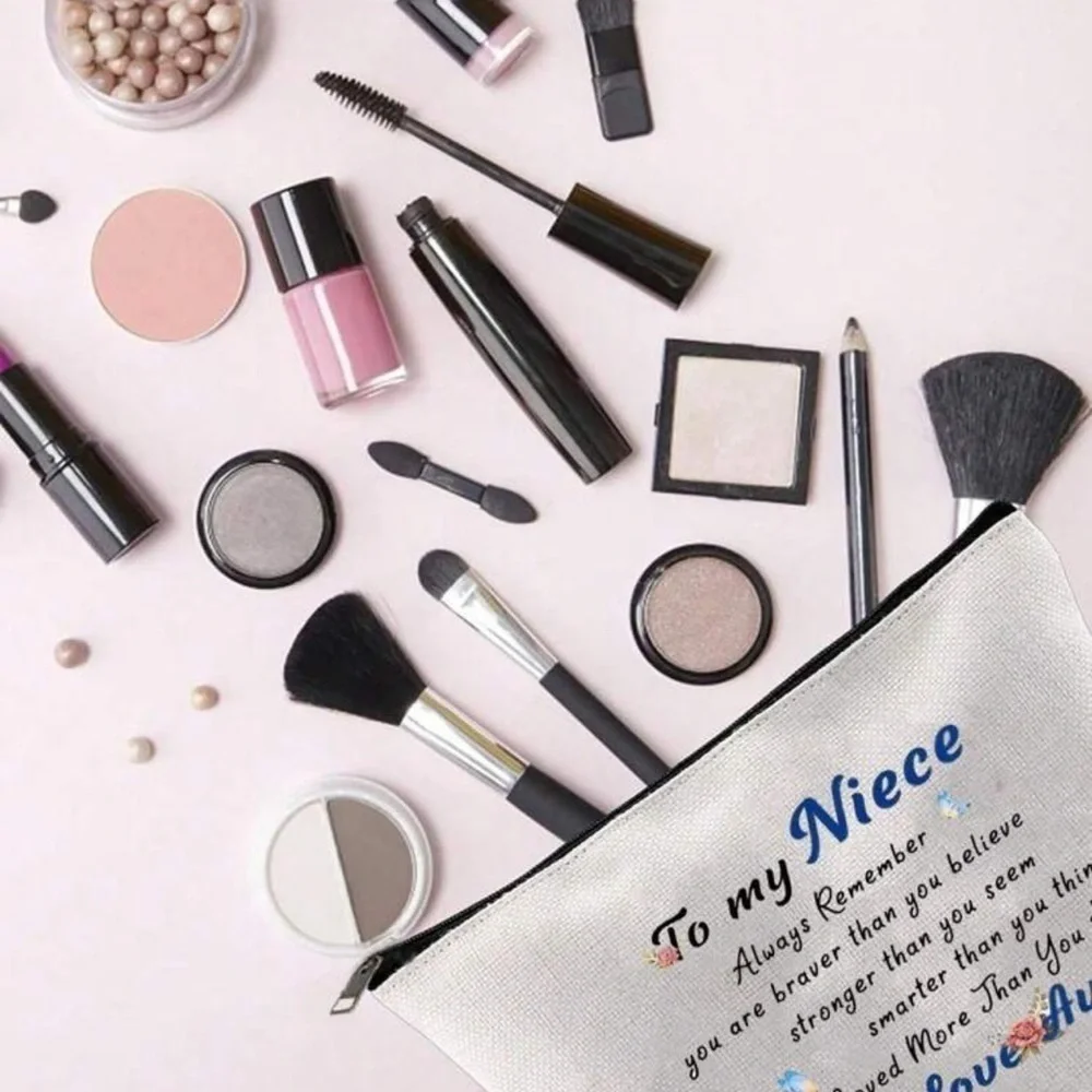 To My Niece Quote Makeup Travel Cosmetic Bag
